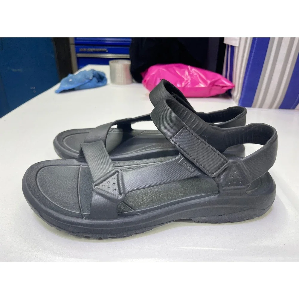 Teva Hurricane Drift Mens 10 Black Water Sandals Lightweight Injection Molded